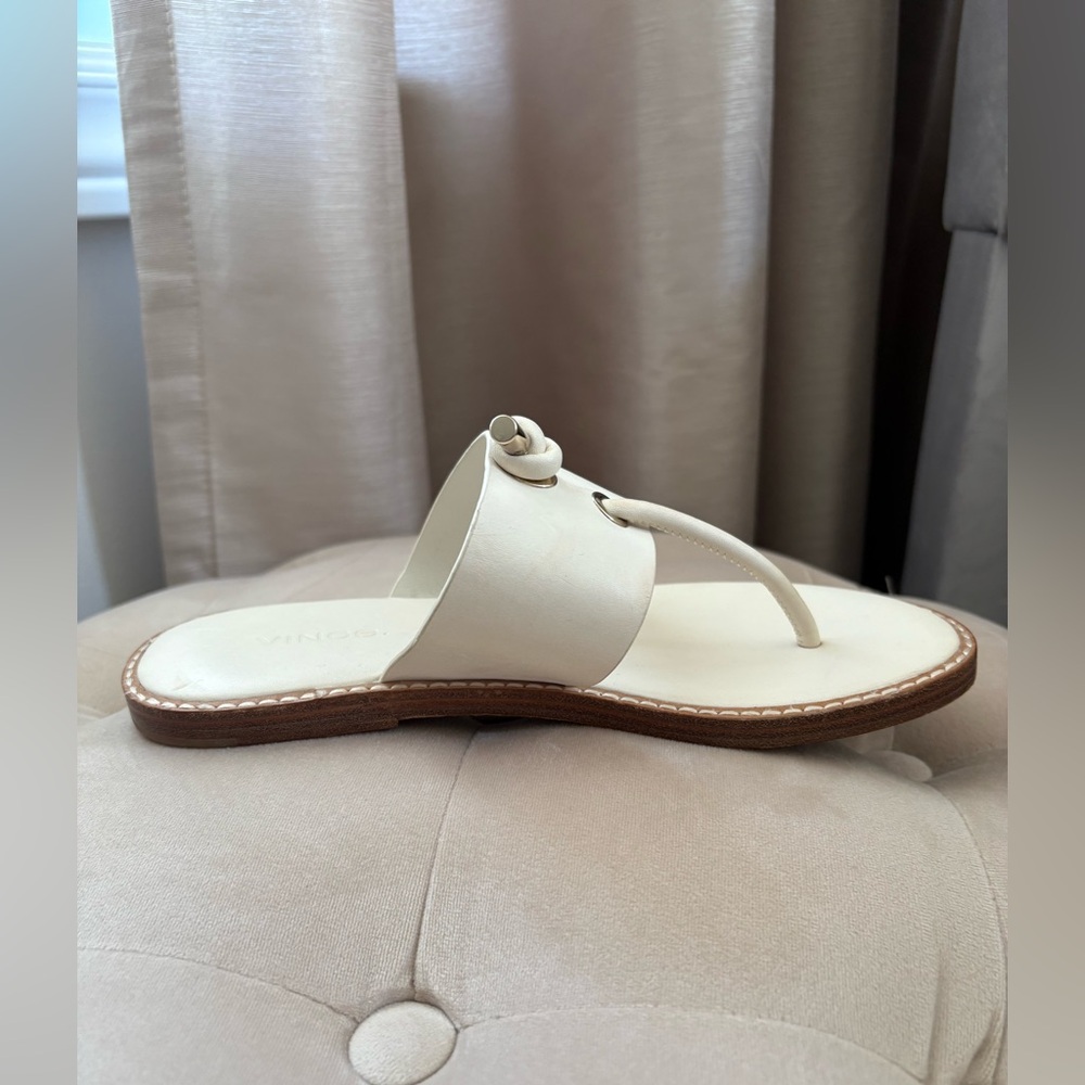 Vince. Cream Sandals Minimalist Design - Size 6.5 - Picture 3 of 5